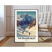 The Remarkables Ski Resort Poster, New Zealand Mountain Art