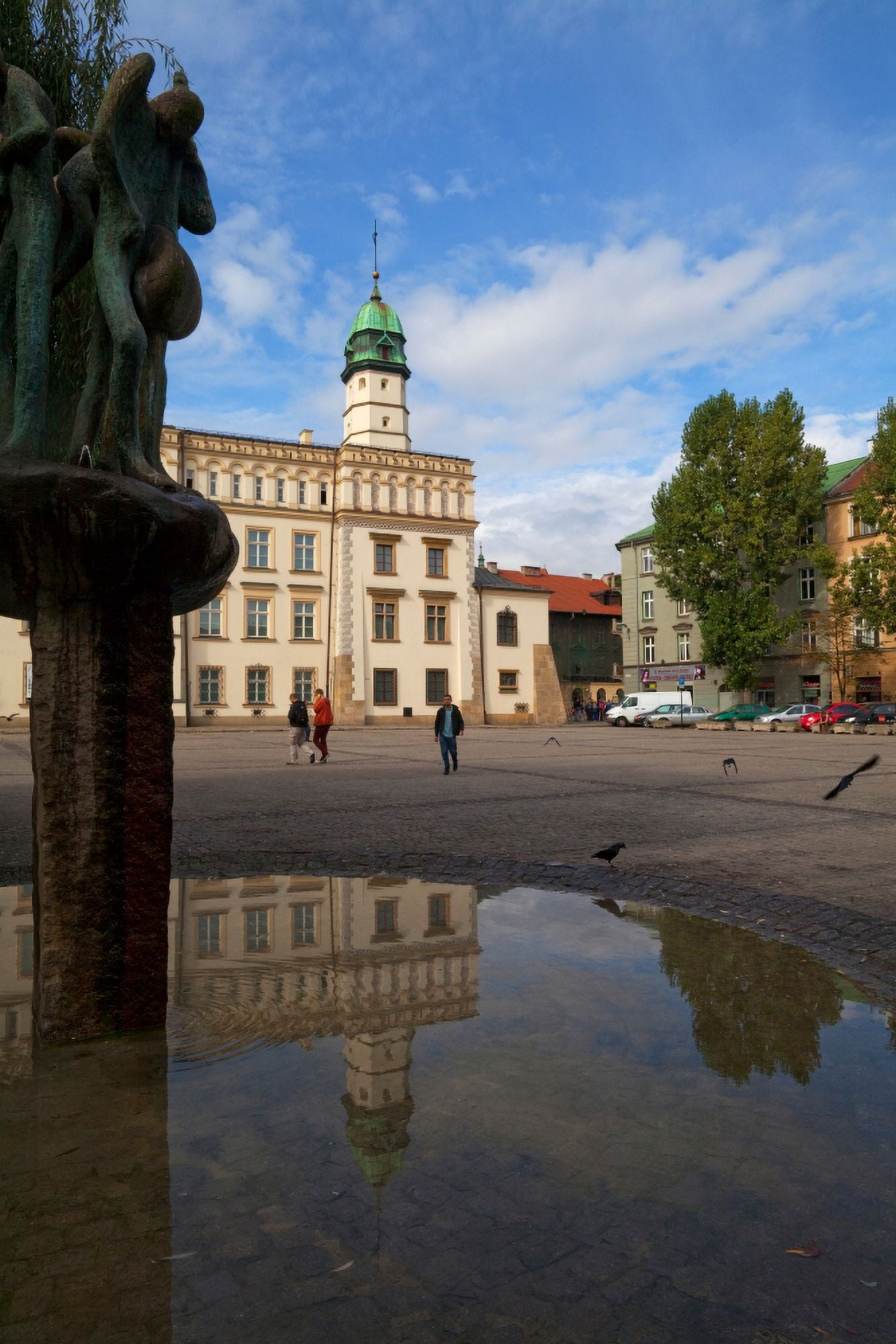 The Renaissance Town Hall and Central Square The old Jewish Quarter at Kazimierz Krakow Poland Canvas Art - Panoramic Images (27 x 9)