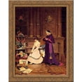 thumbnail image 1 of The Reprimand 20x23 Gold Ornate Wood Framed Canvas Art by Vibert, Jehan Georges, 1 of 2