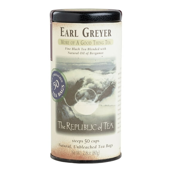 The Republic Of Tea Earl Greyer Tea 50 Count Total: 2.8 oz. Pack of 3