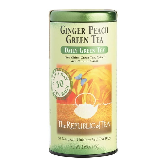 The Republic Of Tea Ginger Peach Green Tea 2.65 oz. Pack of 3