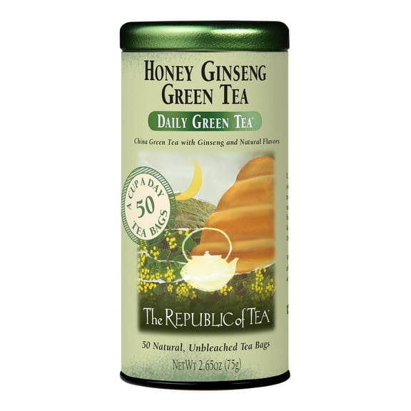 The Republic Of Tea Honey Ginseng Green Tea 50 ea 2.65 oz. Pack of 3
