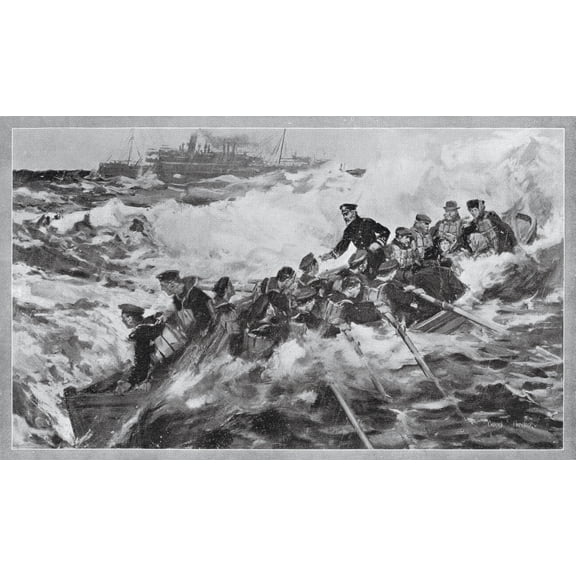 The Rescue Of The Princess Royal And Her Family From The Book The Year 1912 Illustrated Published London 1913 Poster Print (36 x 22)