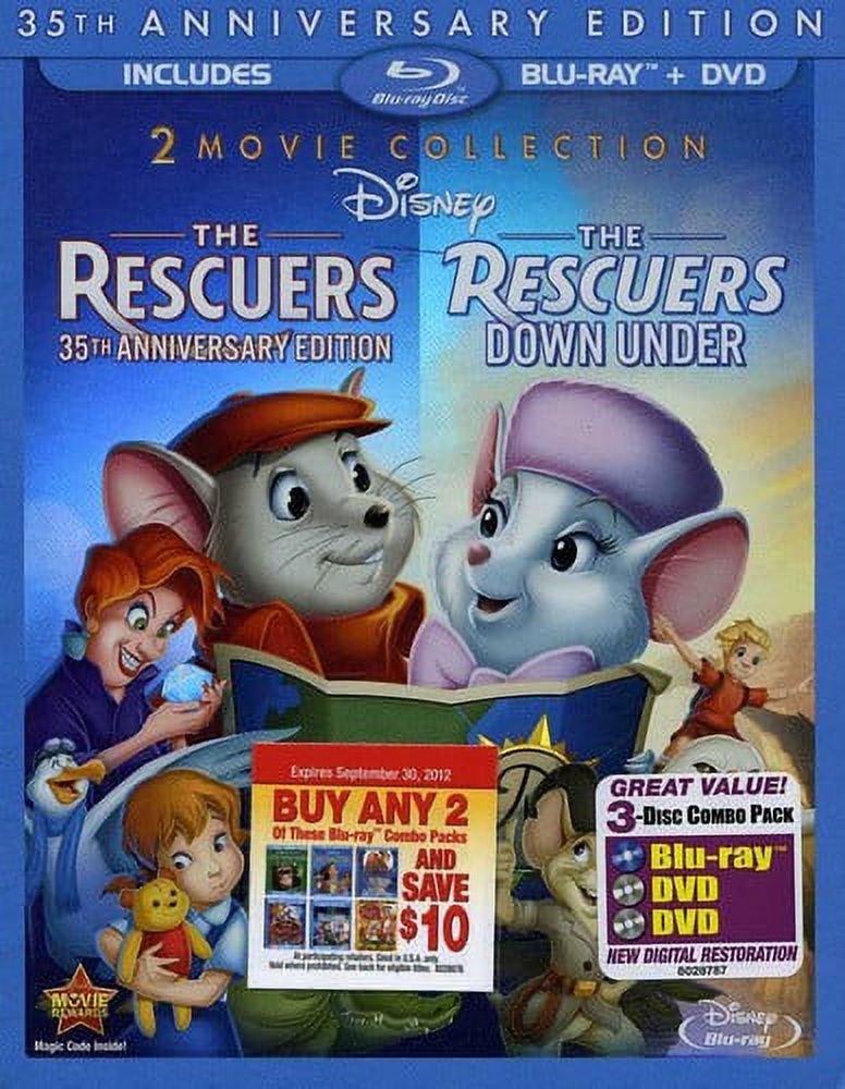 The Rescuers / The Rescuers Down Under (35th Anniversary Edition) (Blu-ray + DVD), Walt Disney Video, Kids & Family - image 1 of 5