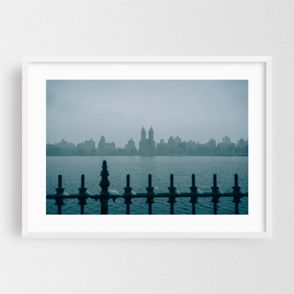 The Reservoir in Winter, Central Park - Manhattan New York Photography White Framed Wall Art Print 24 x 36 inches