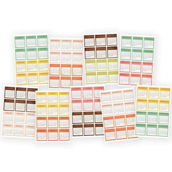 The Reset Girl Collection Cardstock Stickers Mini Monthly Calendar 2016-2017