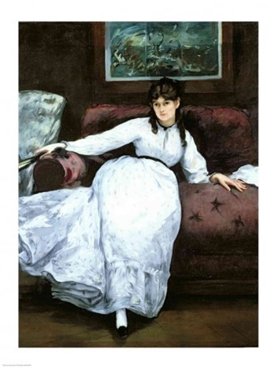 The Rest portrait of Berthe Morisot Canvas Art - Edouard Manet (18 x 24)