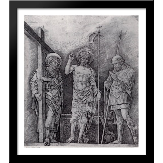 The Resurrection of Christ 28x32 Large Black Wood Framed Print Art by Andrea Mantegna