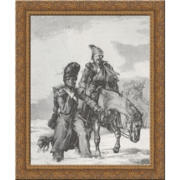 The Return from Russia 24x20 Gold Ornate Wood Framed Canvas Art by Theodore Gericault