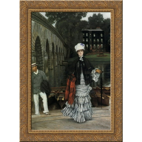 The Return from the Boating Trip 24x18 Gold Ornate Wood Framed Canvas Art by James Tissot