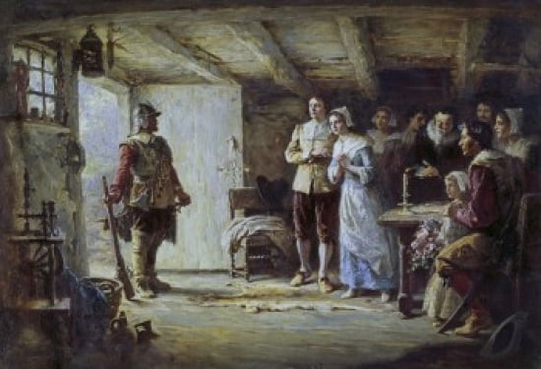 The Return of Miles Standish 1622 Jean Leon Gerome Ferris (1863-1930 American) Canvas Art - Jean Leon Gerome Ferris (18 x 24)