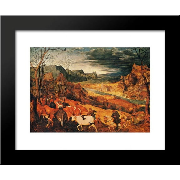 The Return of the Herd (Autumn) 20x24 Framed Art Print by Pieter Bruegel the Elder