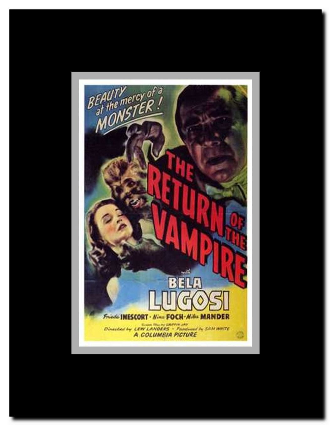 The Return of the Vampire Framed Movie Poster