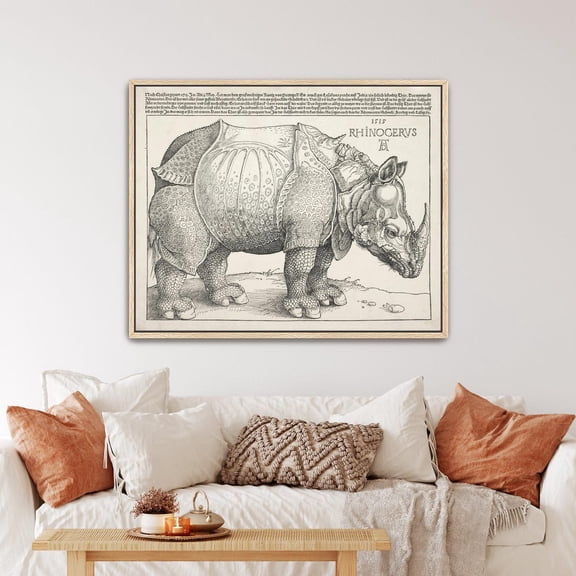 The Rhinoceros By Albrecht Durer Canvas Print Rhinoceros Art Rhino Wall Art (B0050)