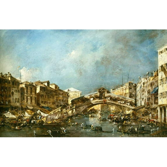 The Rialto Bridge With The Riva - CANVAS OR FINE PRINT WALL ART