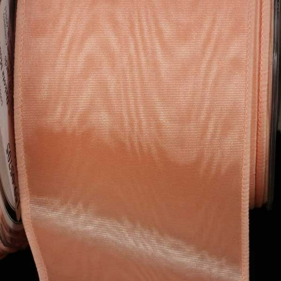 The Ribbon People Apricot Orange Solid Moire Wired Craft Ribbon 2.5" x 40 Yards