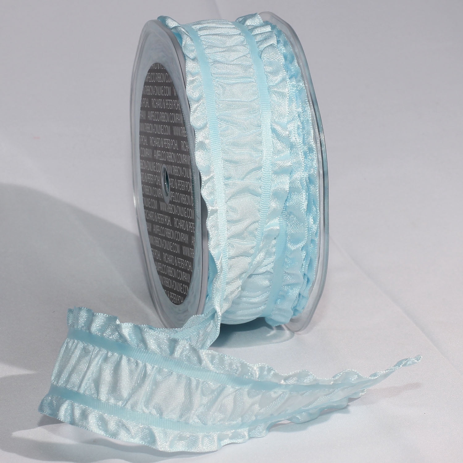 The Ribbon People Baby Blue Woven Edge Ruffles Craft Ribbon 1.5