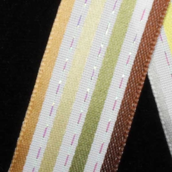 The Ribbon People Beige and Brown Thin Striped Wired Craft Ribbon 1.75" x 54 Yards