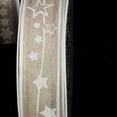 thumbnail image 1 of Beige and White Star Printed Wired Craft Ribbon 1.25" x 16 Yards, 1 of 2