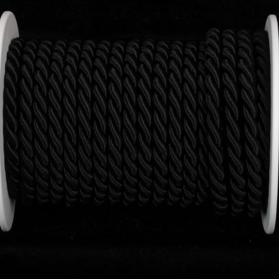 The Ribbon People Black Braided Cording Wired Craft Ribbon 0.25" x 17 Yards