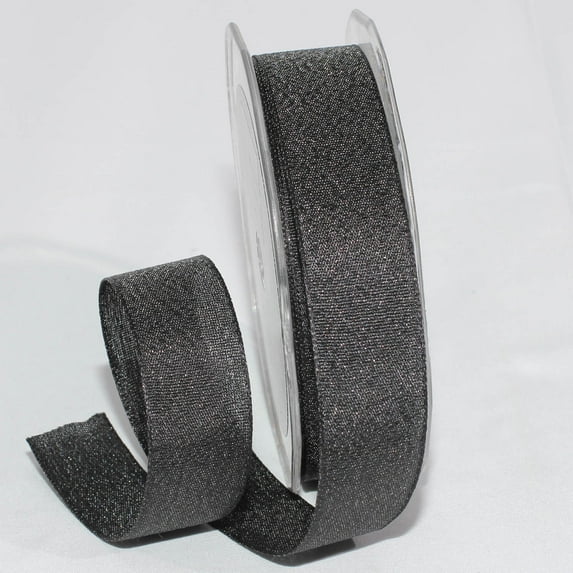The Ribbon People Black Solid Woven Edge Craft Ribbon 1" x 108 Yards