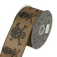 thumbnail image 1 of The Ribbon People Black and Brown Skulls Wired Craft Ribbon 2.5" x 20 Yards, 1 of 1