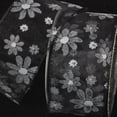 thumbnail image 1 of The Ribbon People Black and White Contemporary Floral Wired Craft Ribbon 2.5" x 40 Yards, 1 of 2