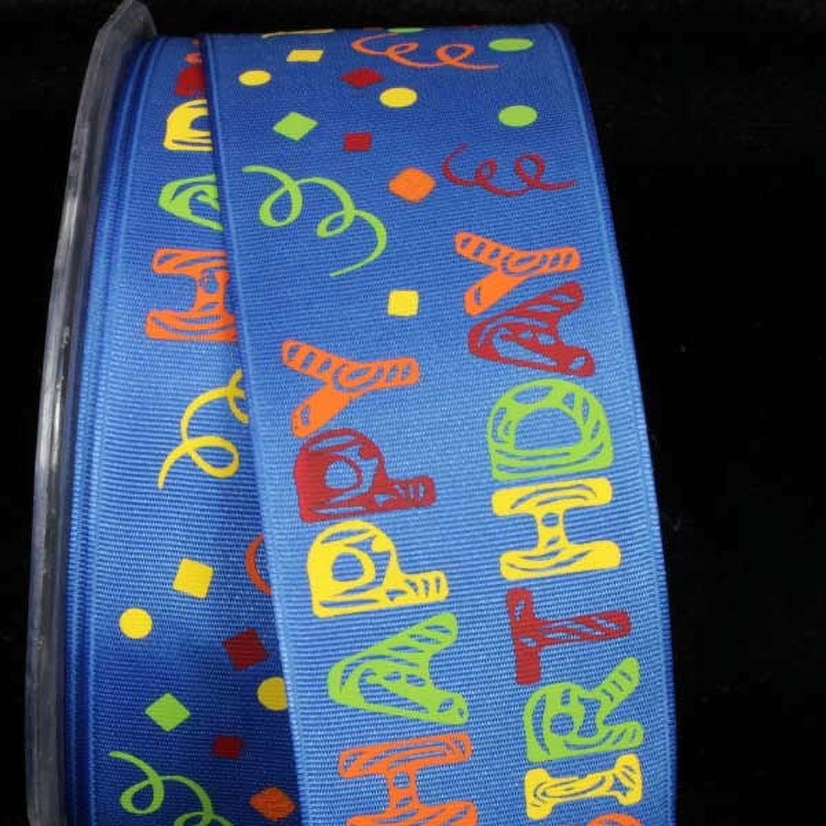 AYYUFE 1 Roll Happy Birthday Ribbon Multi-purpose Festive Colorful HAPPY  BIRTHDAY Letters Candle Balloon Printed Bow Making DIY Crafts Cake Gift Box