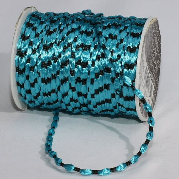 The Ribbon People Blue and Black Woven Palomino Braid Craft Ribbon Cording 0.25" x 200 Yards