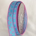 thumbnail image 1 of The Ribbon People Blue and Pink Polka Dots Printed Wired Craft Ribbon 1" x 80 Yards, 1 of 2