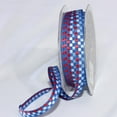 thumbnail image 1 of The Ribbon People Blue and Red Woven Edge Checkered Wired Craft Ribbon 0.375" x 132 Yards, 1 of 2