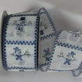 thumbnail image 1 of The Ribbon People Blue and White Checkered Snowmen Wired Craft Ribbon 2.5" x 20 Yards, 1 of 2
