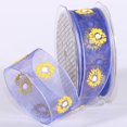 thumbnail image 1 of The Ribbon People Blue and Yellow Floral Wire Edged Craft Ribbon 1.5" x 27 Yards, 1 of 2