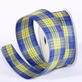 thumbnail image 1 of The Ribbon People Blue and Yellow Plaid Wired Craft Ribbon 2.5" x 20 Yards, 1 of 2