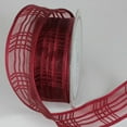 thumbnail image 1 of The Ribbon People Bordeaux Red Plaid Patterned French Wired Craft Ribbon 1.5" x 25 Yards, 1 of 2