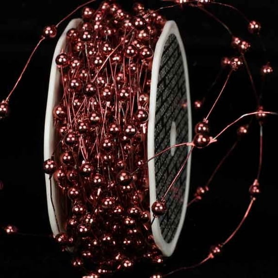 Bronze Pearls Wired Craft Ribbon Garland 0.25" x 54 Yards