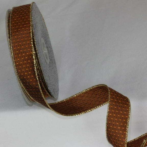 The Ribbon People Brown Mini Diamonds Wired Craft Ribbon 1" x 80 Yards