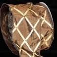 thumbnail image 1 of The Ribbon People Brown and Gold Diamond Print Wired Craft Ribbon 3" x 10 Yards, 1 of 1