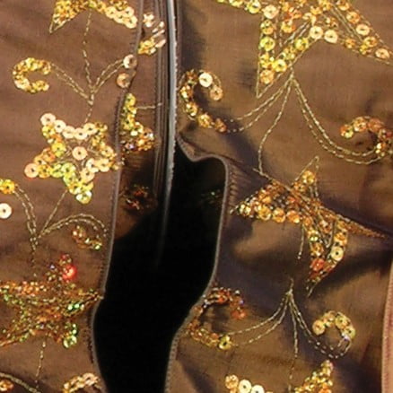 Brown and Gold Sequined Stars Wired Craft Ribbon 2.5" x 20 Yards