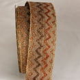 thumbnail image 1 of The Ribbon People Brown and Gold Sparkle Chevron Wired Craft Ribbon 2" x 20 Yards, 1 of 1