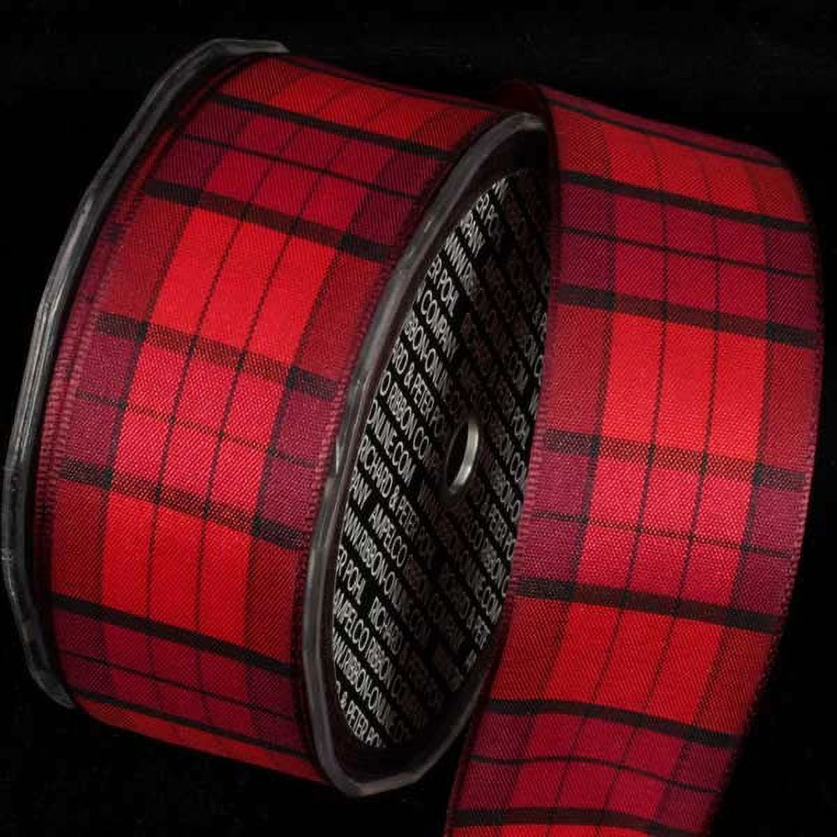 The Ribbon People Burgundy Red French Checkered Wired Craft Ribbon 1.5" x 27 Yards