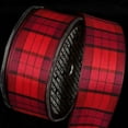 thumbnail image 1 of The Ribbon People Burgundy Red French Checkered Wired Craft Ribbon 1.5" x 27 Yards, 1 of 2