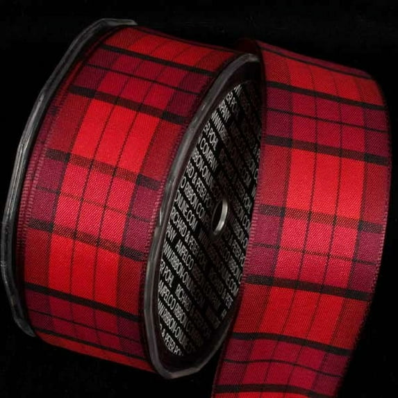 The Ribbon People Burgundy Red French Checkered Wired Craft Ribbon 1.5" x 27 Yards