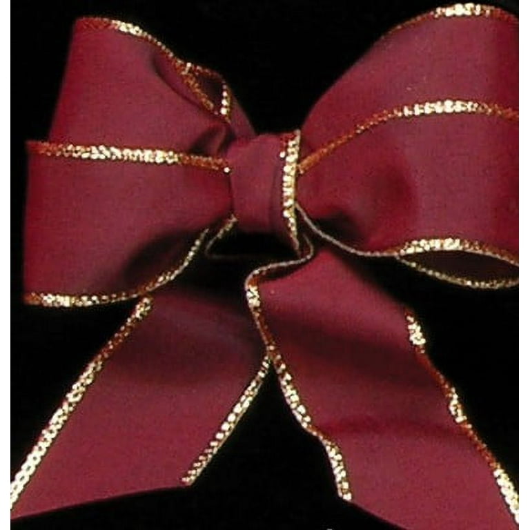 Sticker Red silk ribbon with golden edges panorama 