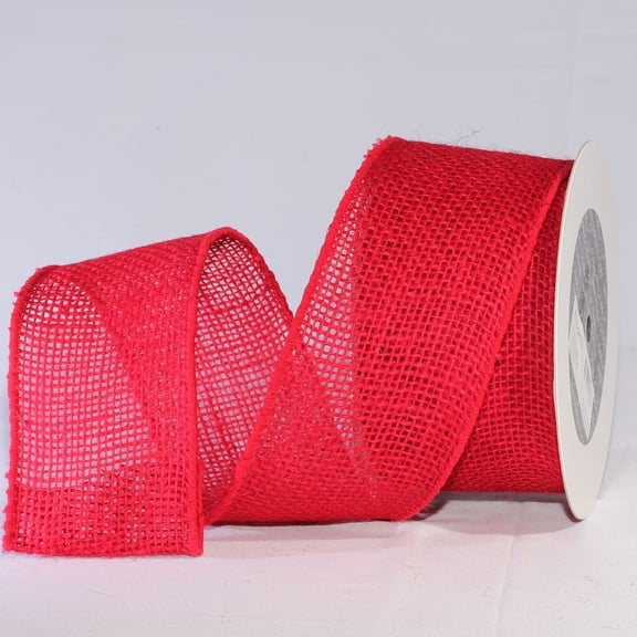 The Ribbon People Cherry Red Burlap Wired Craft Ribbon 3" x 20 Yards