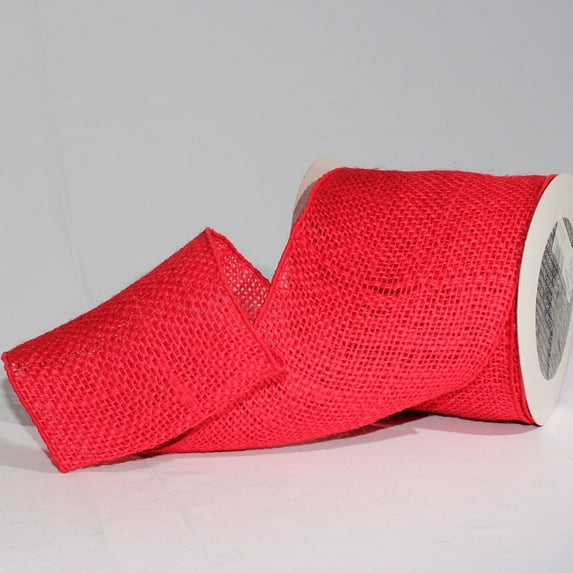 The Ribbon People Cherry Red Burlap Wired Craft Ribbon 5" x 10 Yards