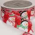 thumbnail image 1 of The Ribbon People Cherry Red and White Snowmen Wired Craft Ribbon 1.5" x 40 Yards, 1 of 1