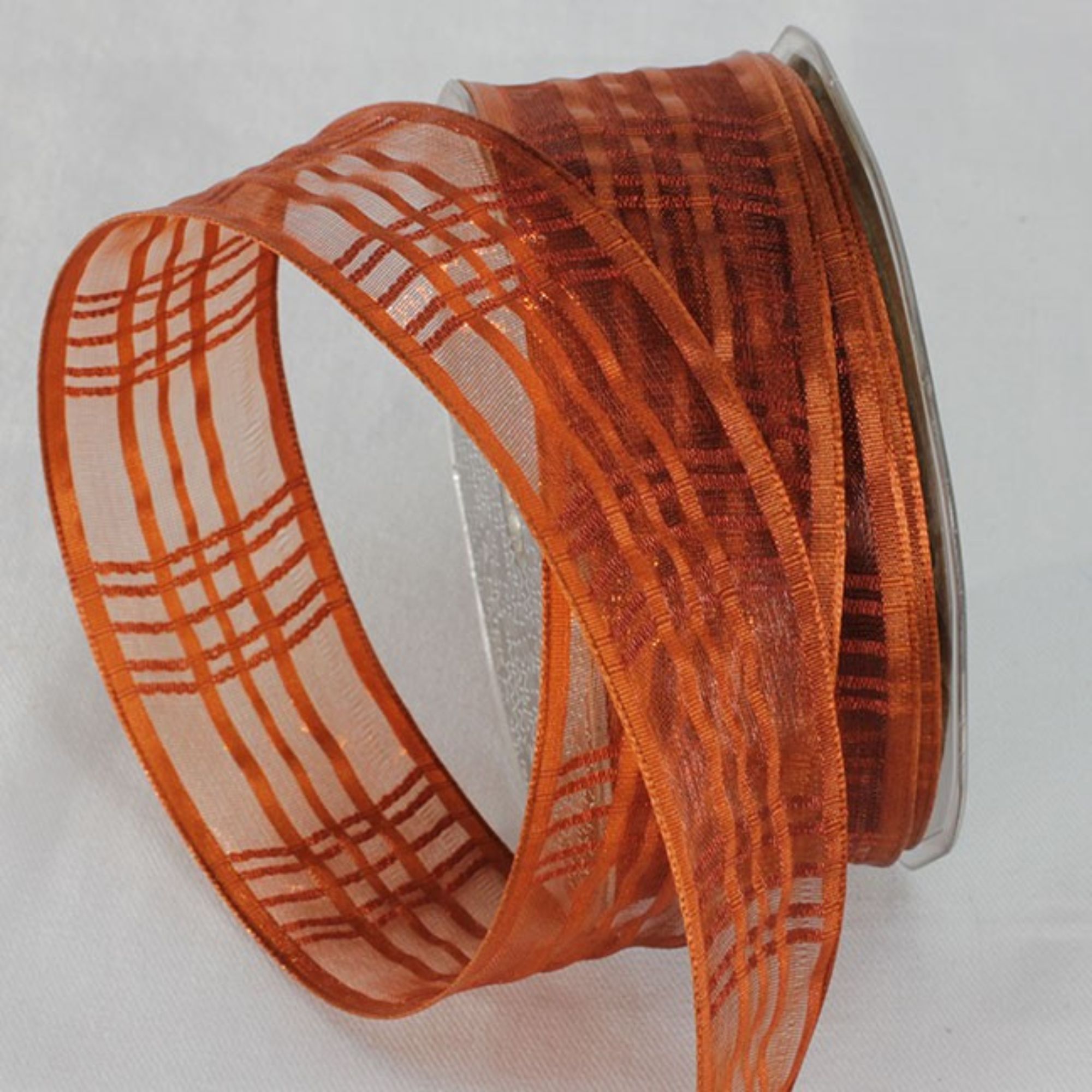 The Ribbon People Chocolate Brown Plaid Patterned French Wired Craft ...
