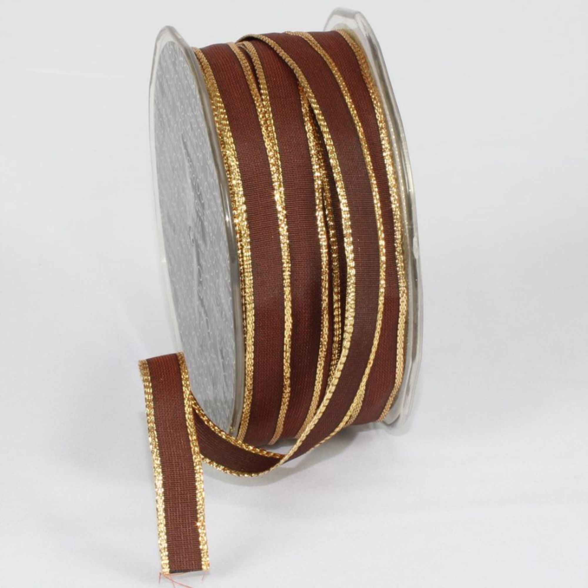 Brown and Beige Wired Craft Ribbon 0.25 x 54 yards