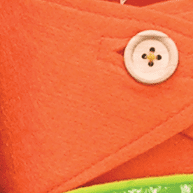 The Ribbon People Club Pack of 12 Outrageous Orange Folded Felt Containers 3"
